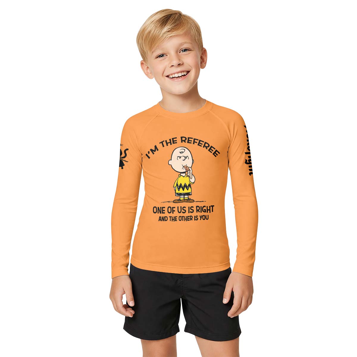 Charlie Referee Orange Kid Rash Guard