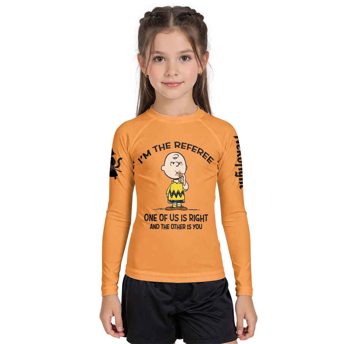 Charlie Referee Orange Kid Rash Guard