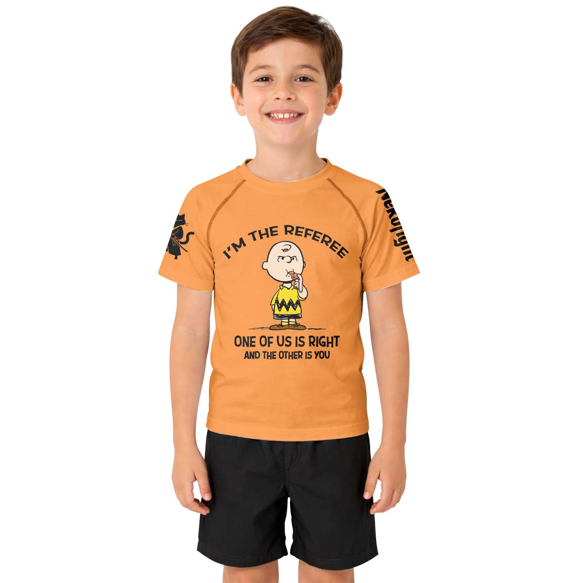 Charlie Referee Orange Kid Rash Guard
