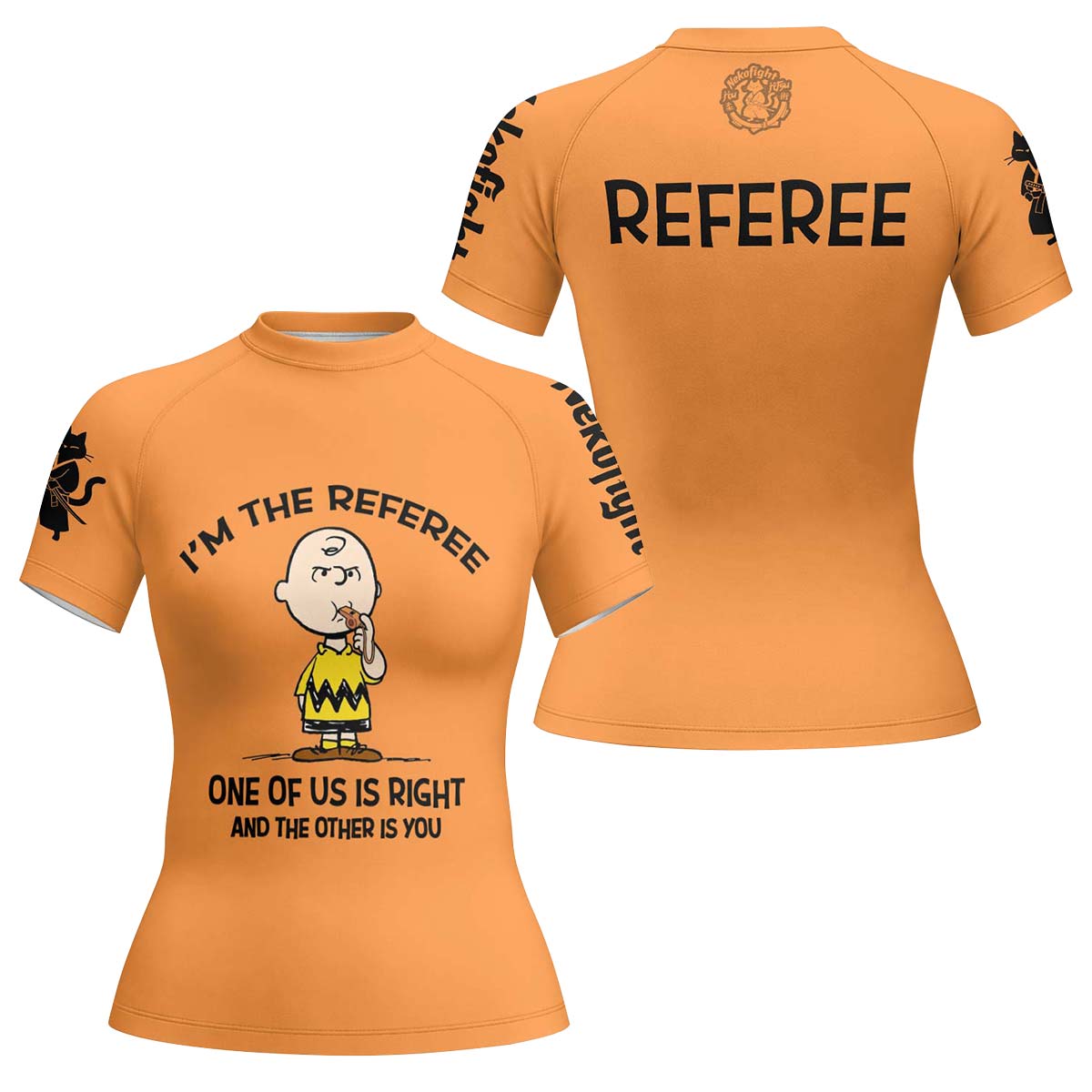 Charlie Referee Orange Rash Guard
