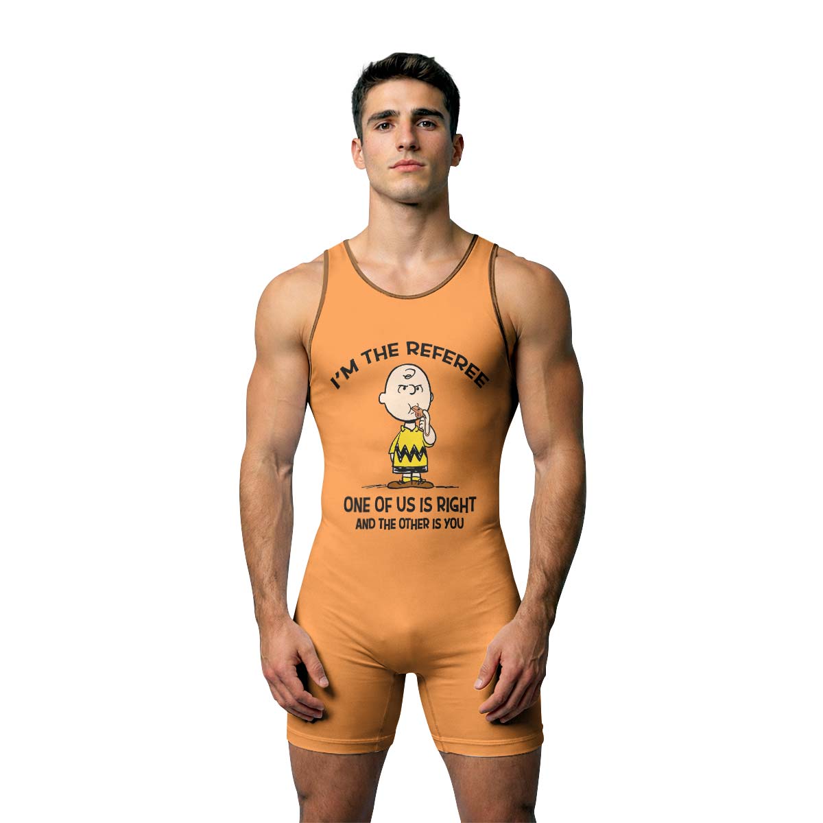 Charlie Referee Orange Wrestling Singlet