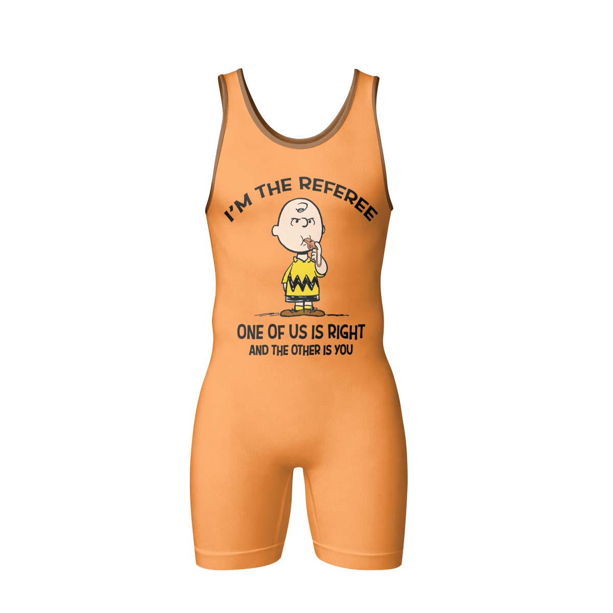 Charlie Referee Orange Wrestling Singlet