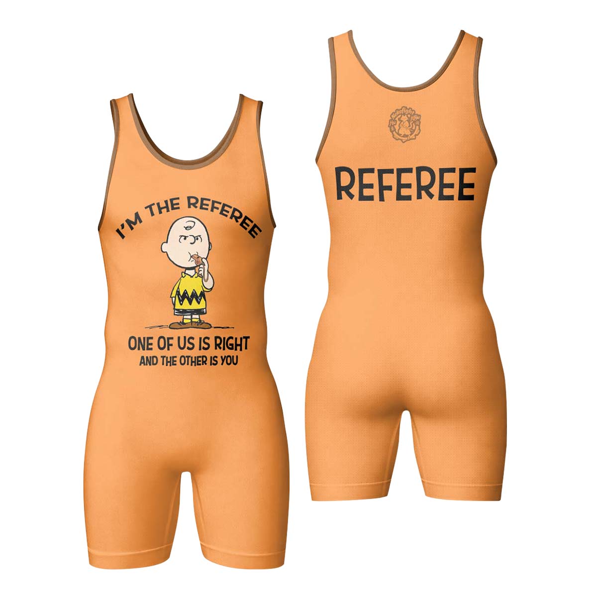 Charlie Referee Orange Wrestling Singlet