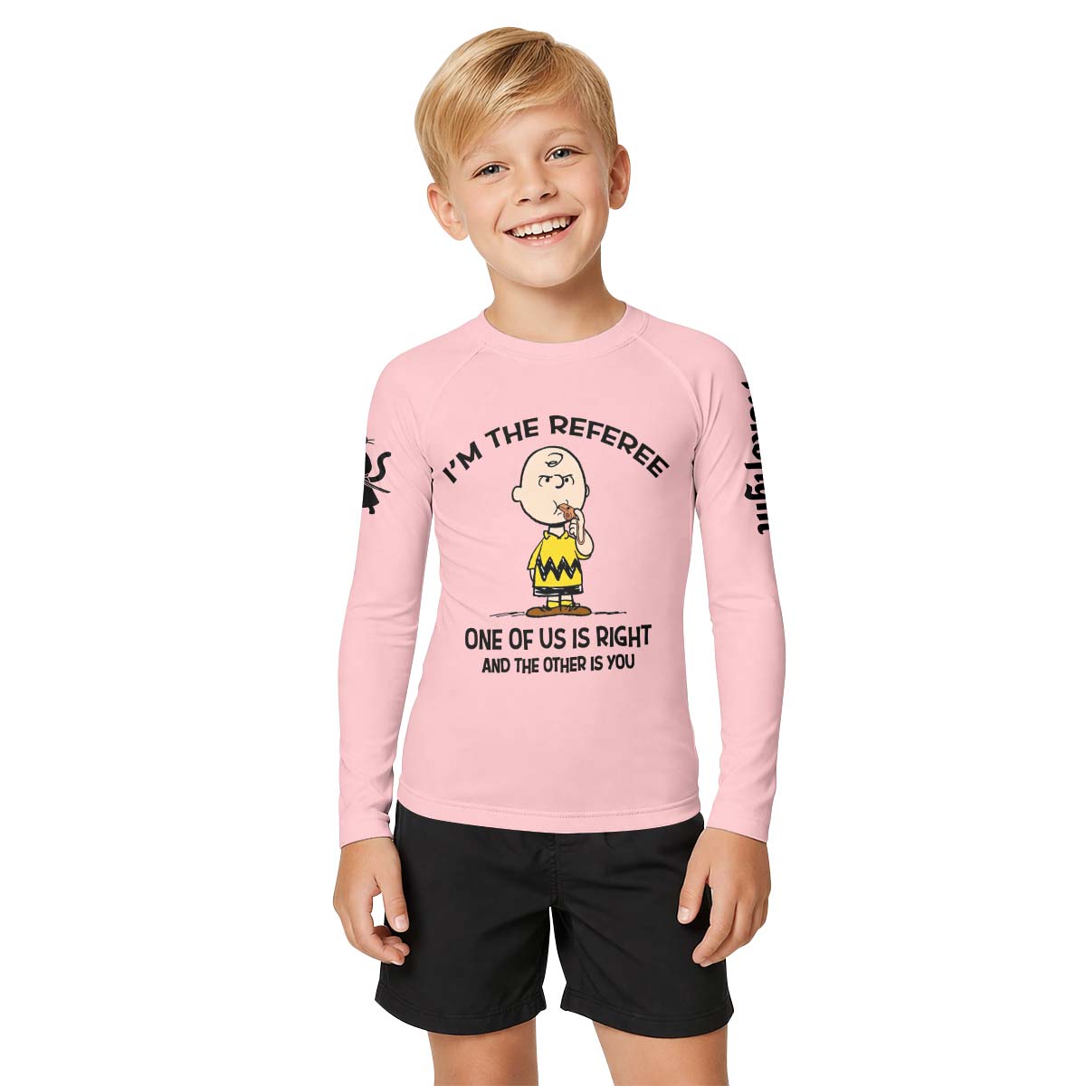 Charlie Referee Pink Kid Rash Guard