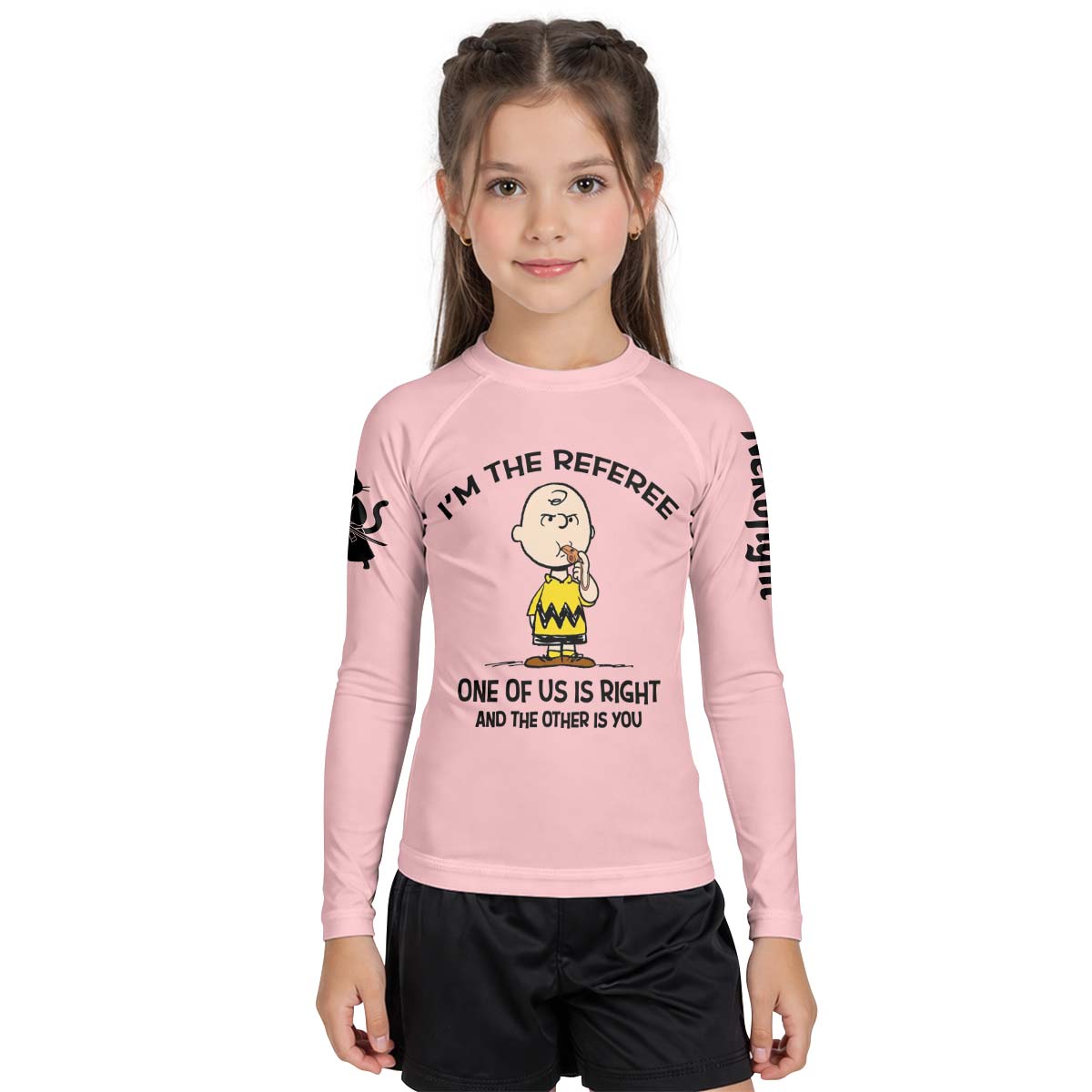 Charlie Referee Pink Kid Rash Guard