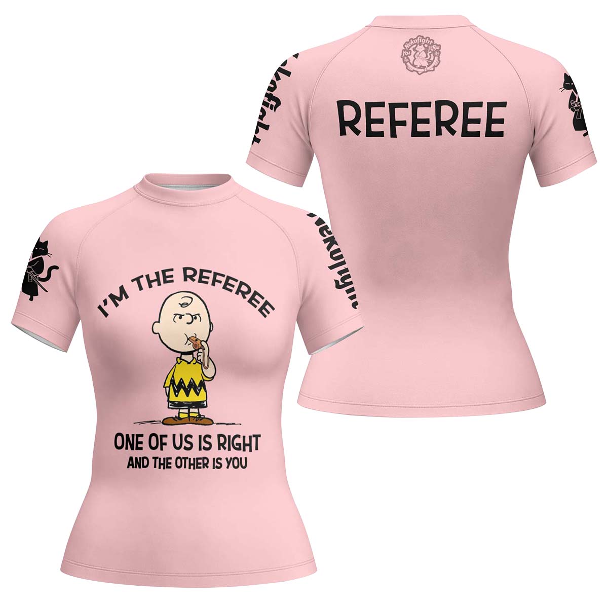 Charlie Referee Pink Rash Guard