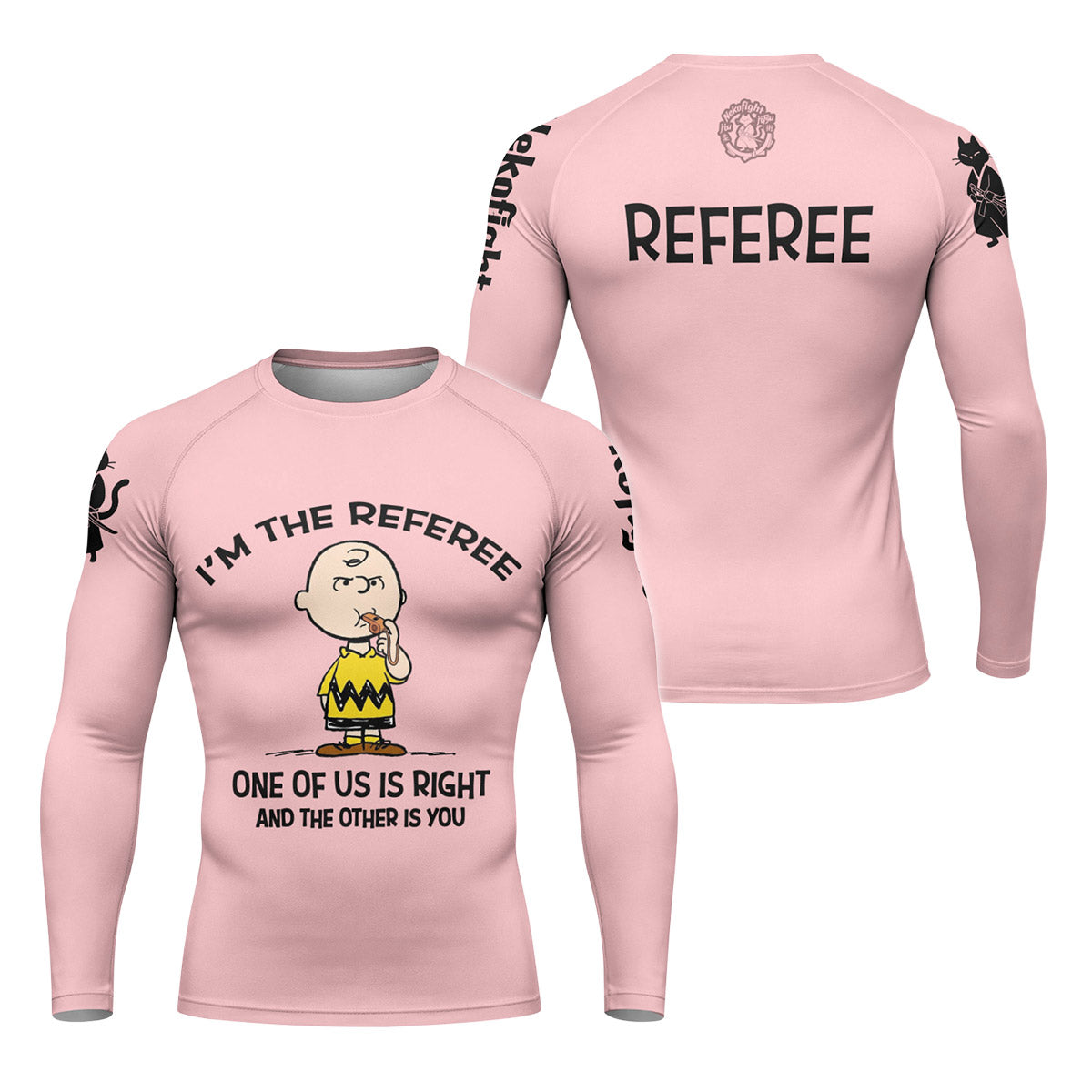 Charlie Referee Pink Rash Guard