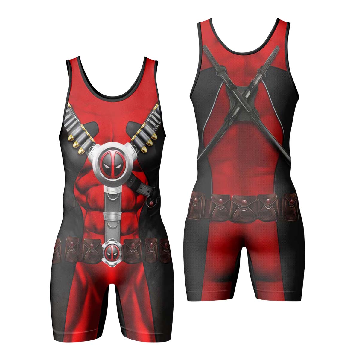 DeadPool Cosplay Wrestling Singlet