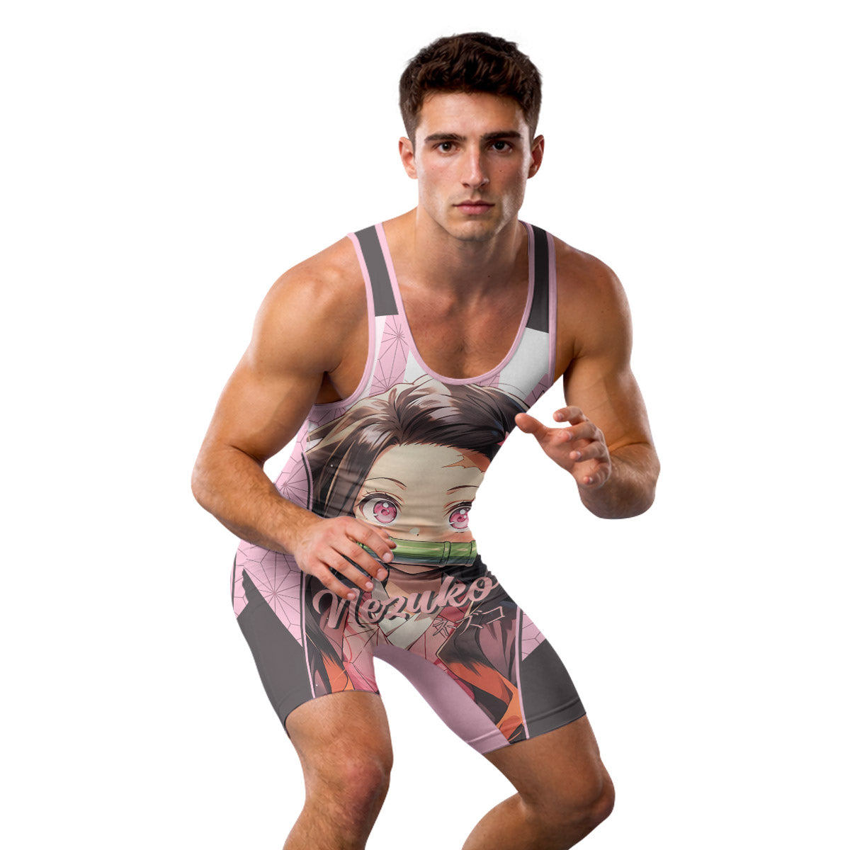  Demon Slayer Nezuko Wrestling Singlet