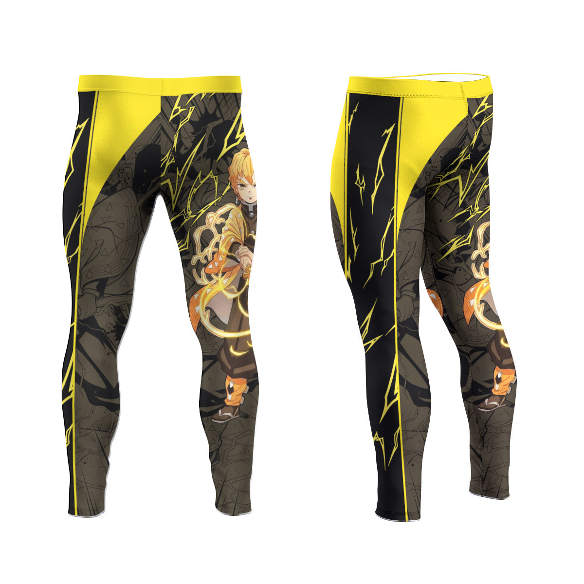  Demon Slayer Zenitsu Men's Compression Leggings