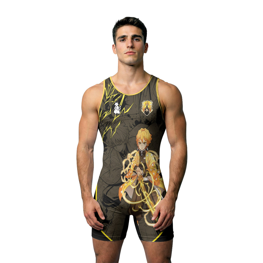  Demon Slayer Zenitsu Wrestling Singlet