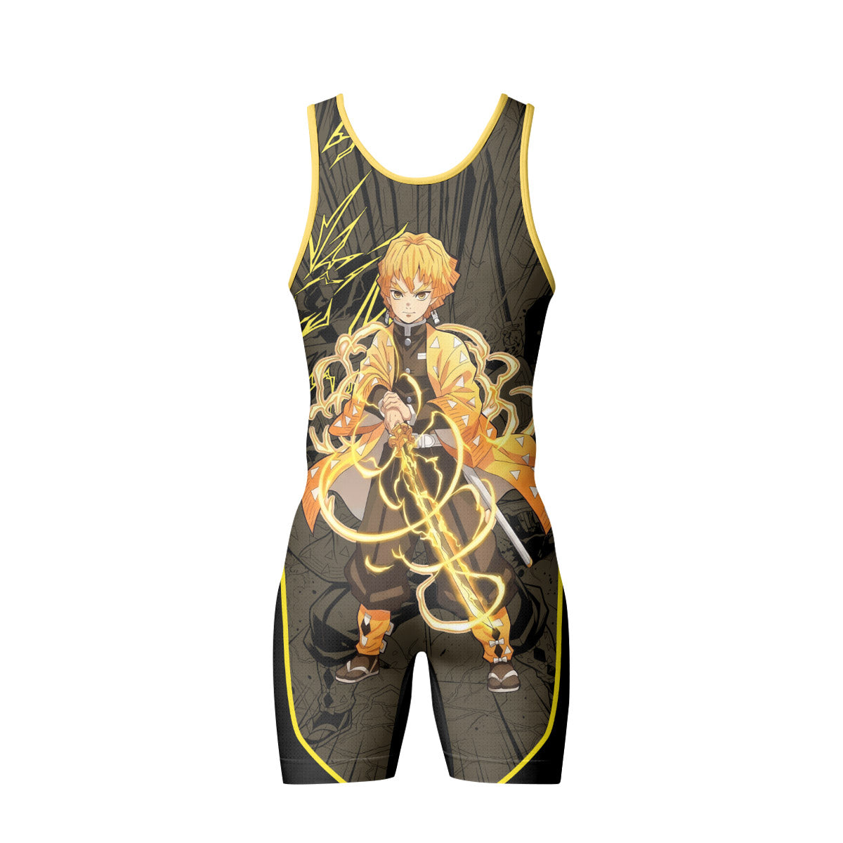  Demon Slayer Zenitsu Wrestling Singlet