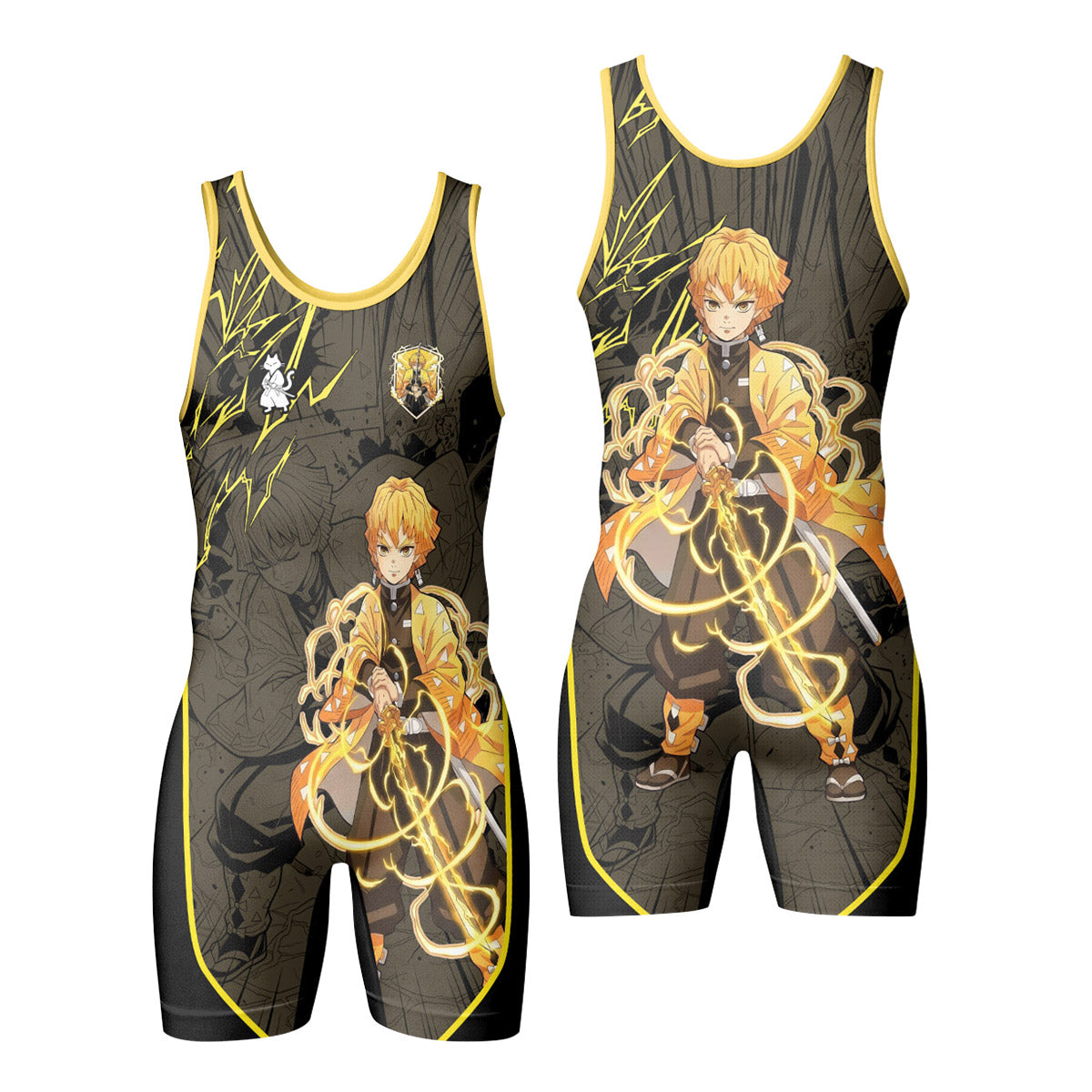  Demon Slayer Zenitsu Wrestling Singlet