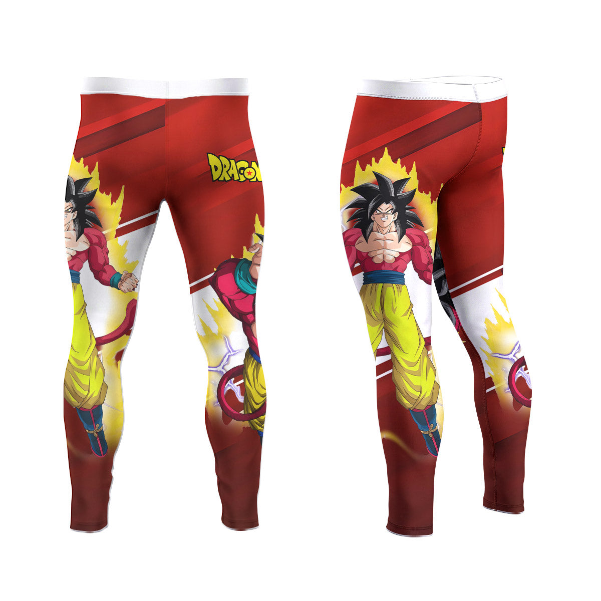  Dragon Ball Goku Super Saiyan 4 Men's Compression Leggings