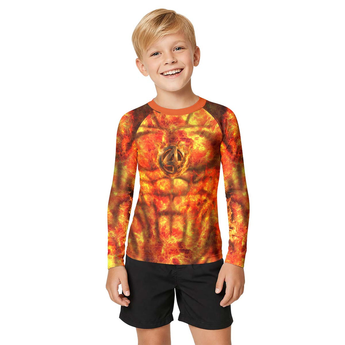 Fantastic 4 Human Torch Kid Rash Guard