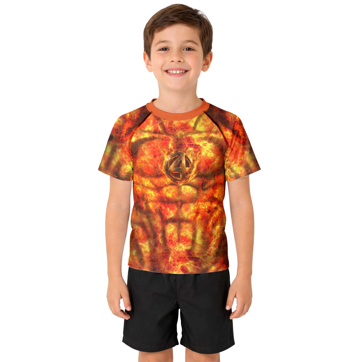 Fantastic 4 Human Torch Kid Rash Guard