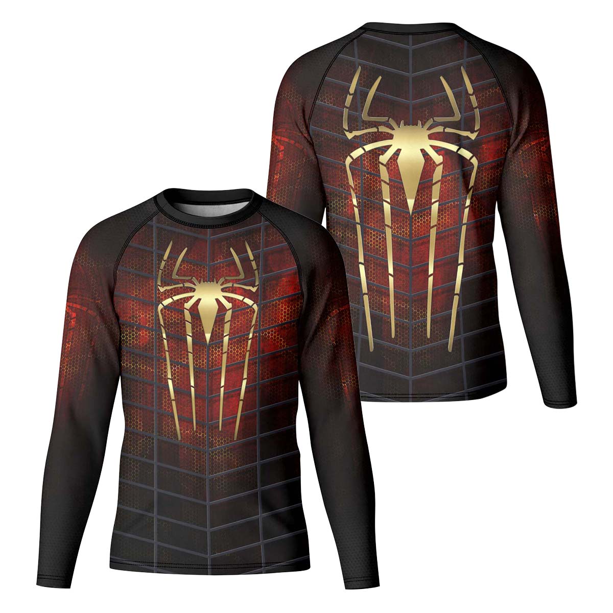 Golden Spider Man Kid Rash Guard
