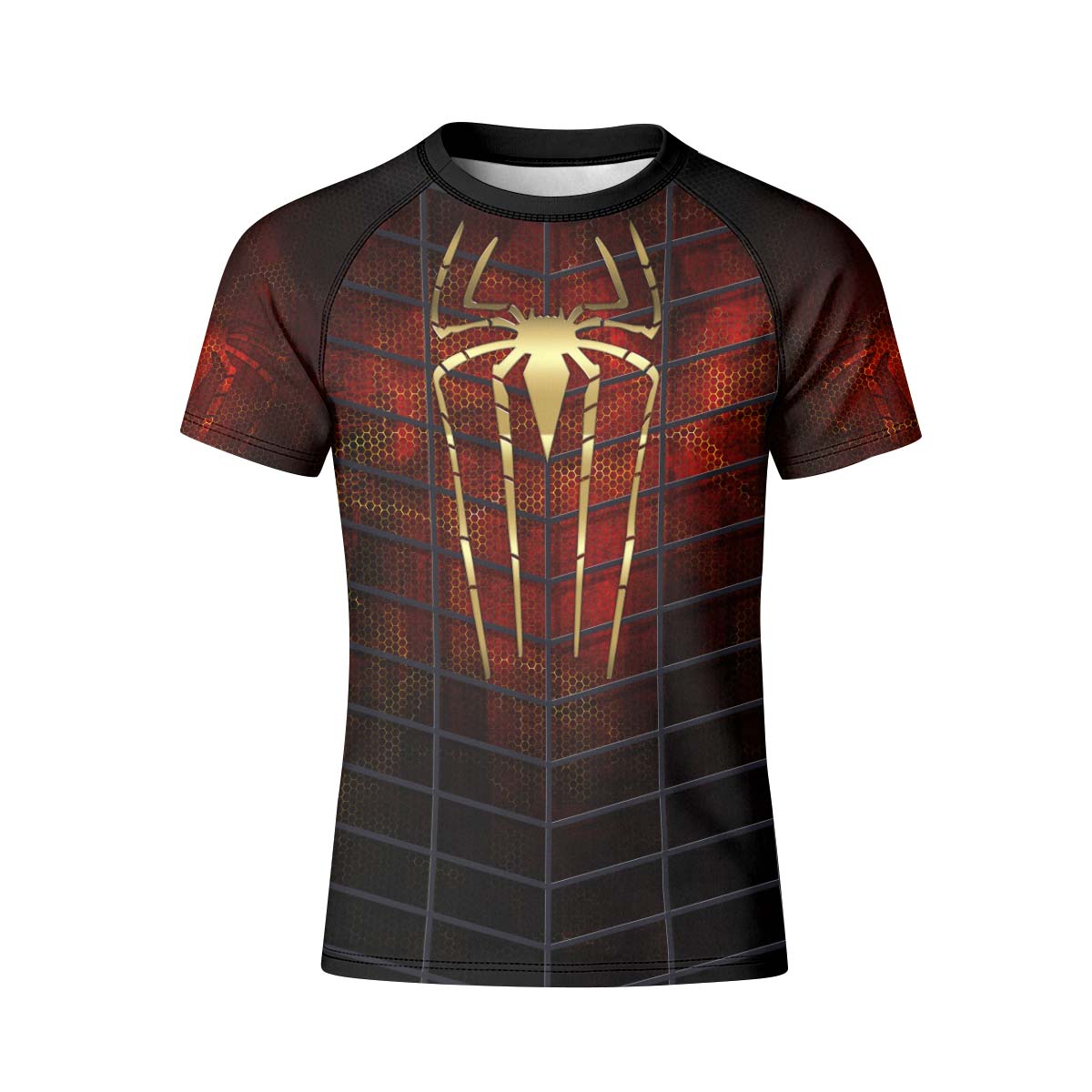 Golden Spider Man Kid Rash Guard