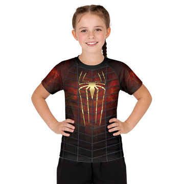 Golden Spider Man Kid Rash Guard