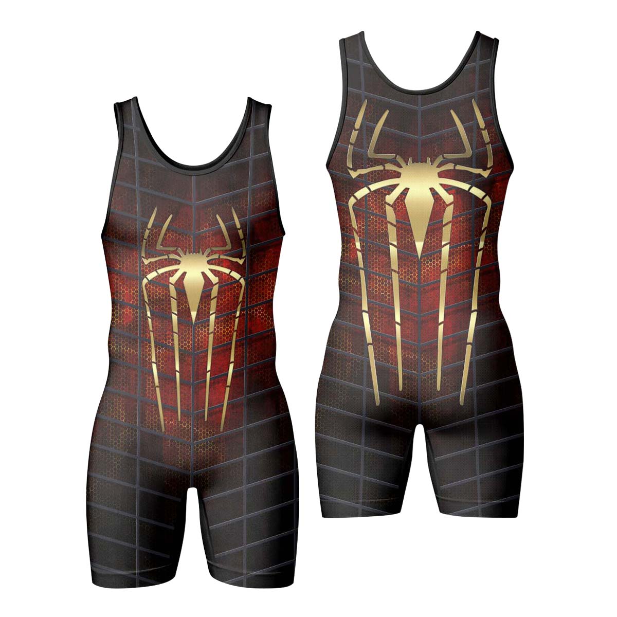 Golden Spider Man Wrestling Singlet