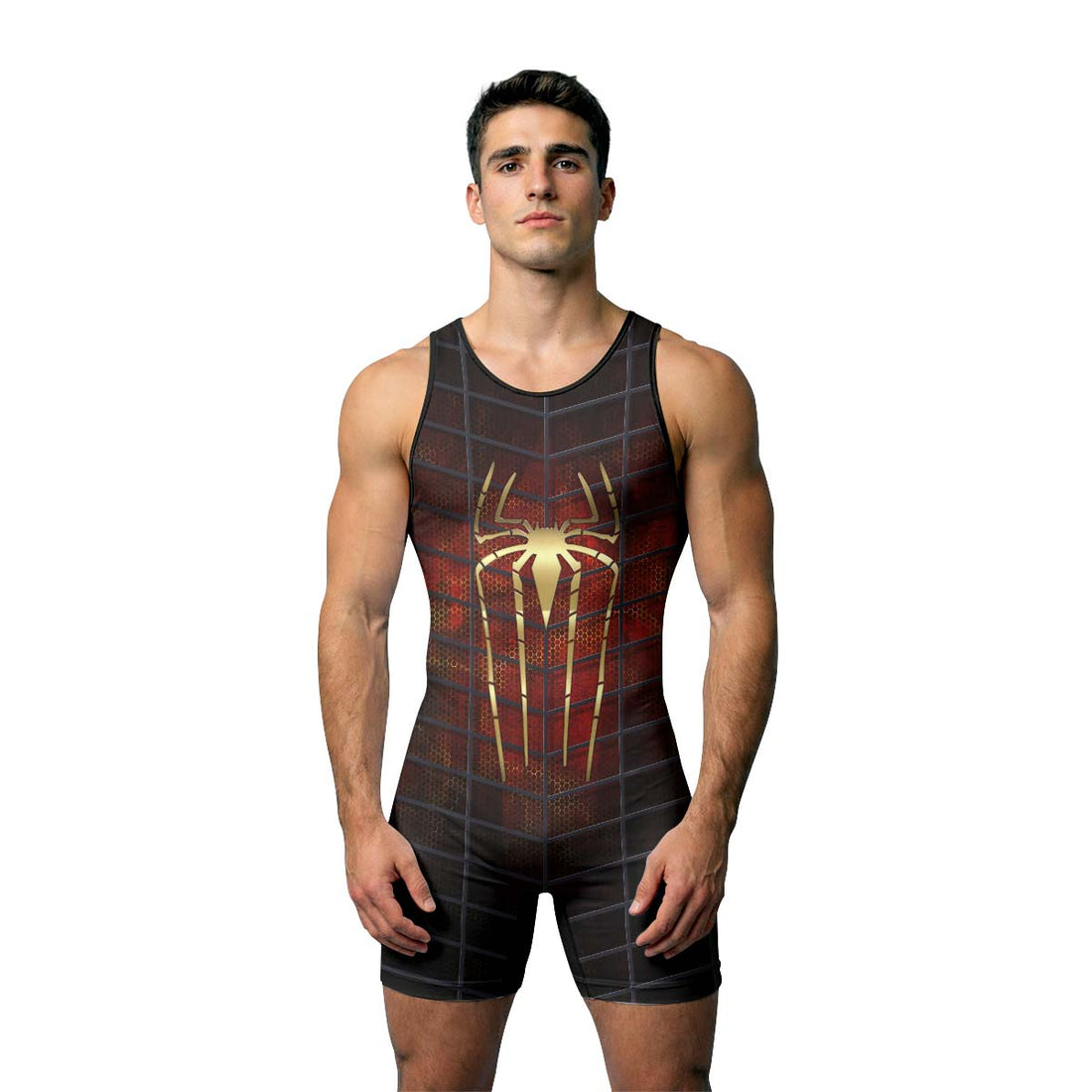 Golden Spider Man Wrestling Singlet
