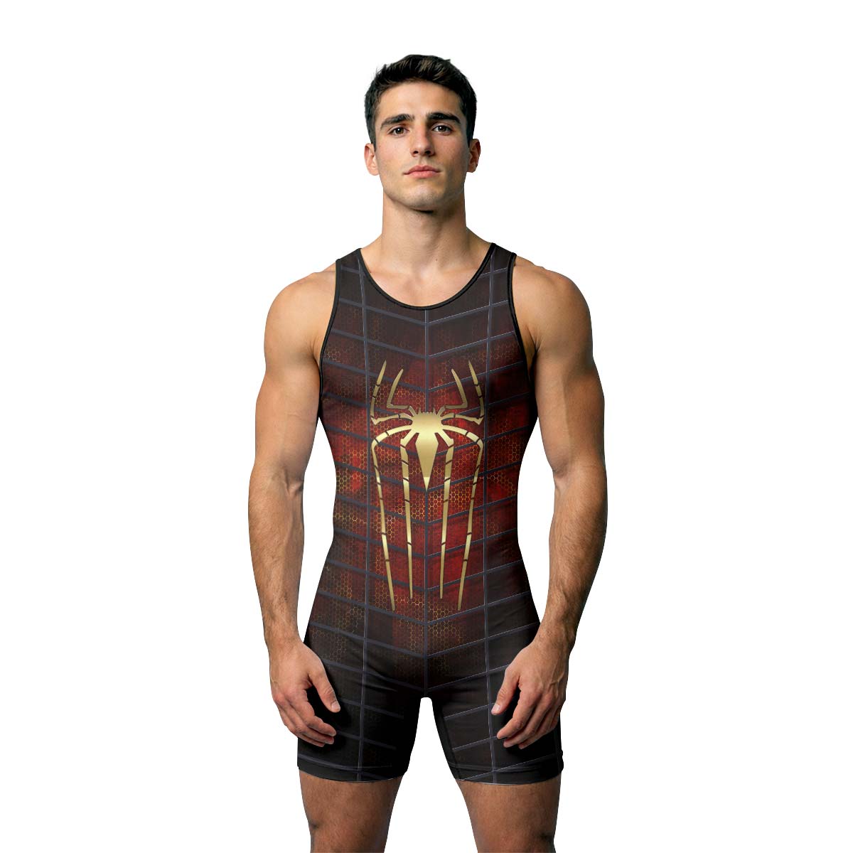 Golden Spider Man Wrestling Singlet