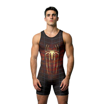 Golden Spider Man Wrestling Singlet