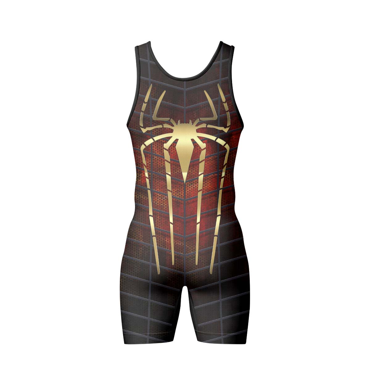 Golden Spider Man Wrestling Singlet