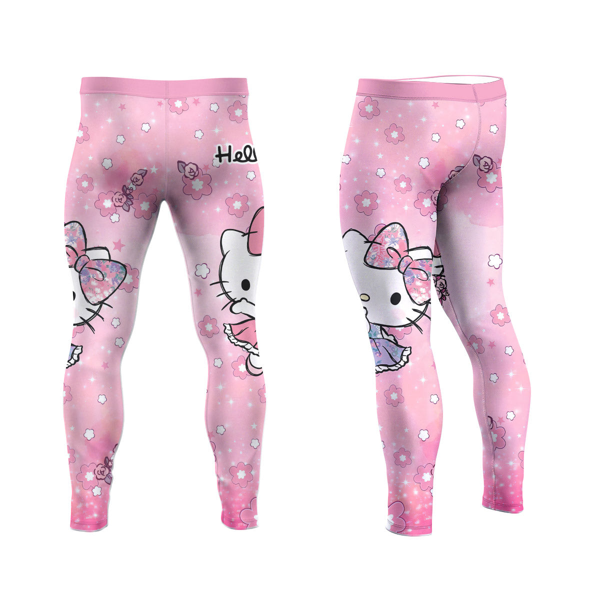  Hello Kitty Pink Fantasy Men's Compression Leggings
