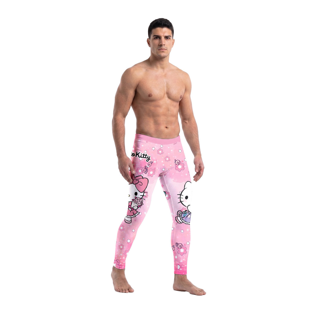  Hello Kitty Pink Fantasy Men's Compression Leggings