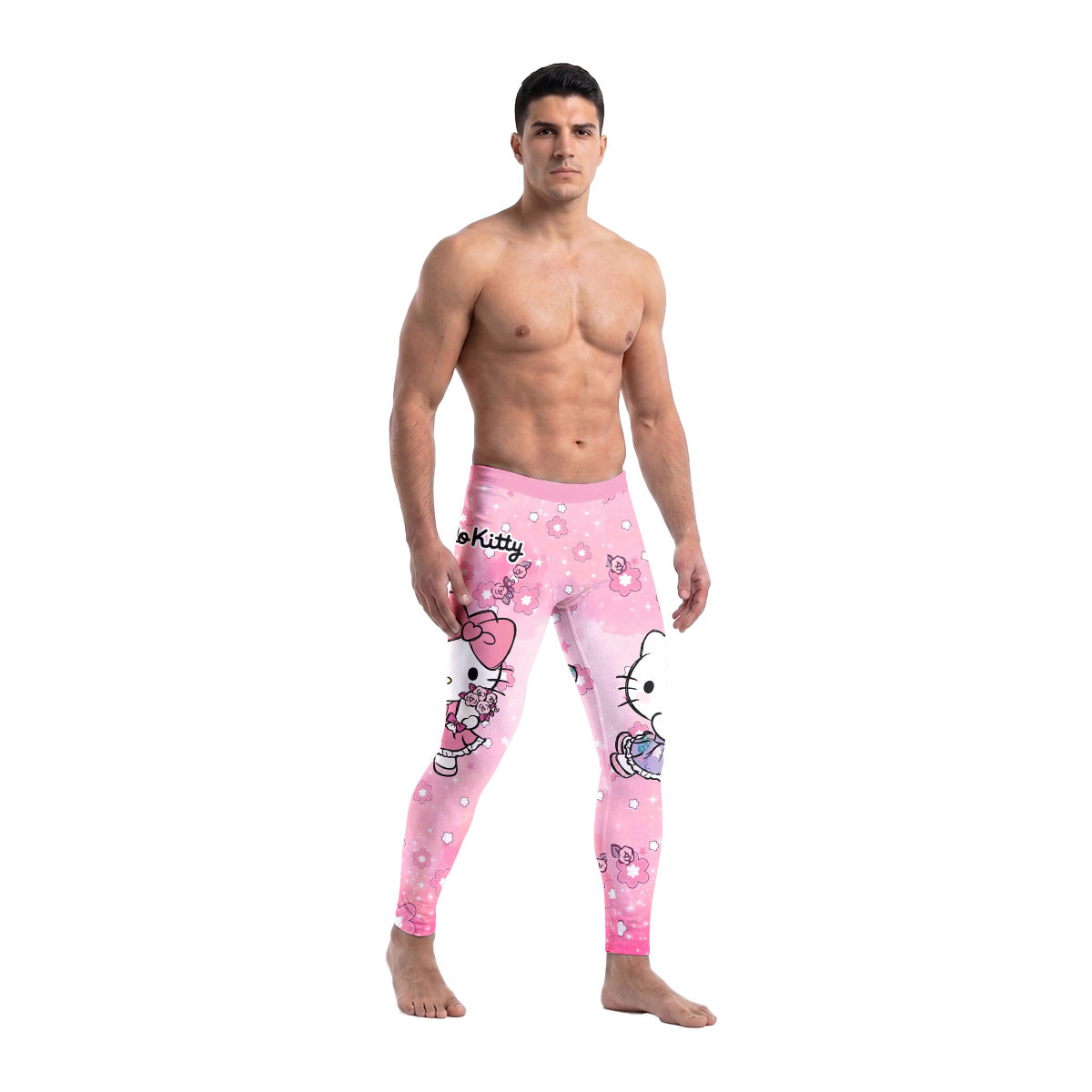  Hello Kitty Pink Fantasy Men's Compression Leggings
