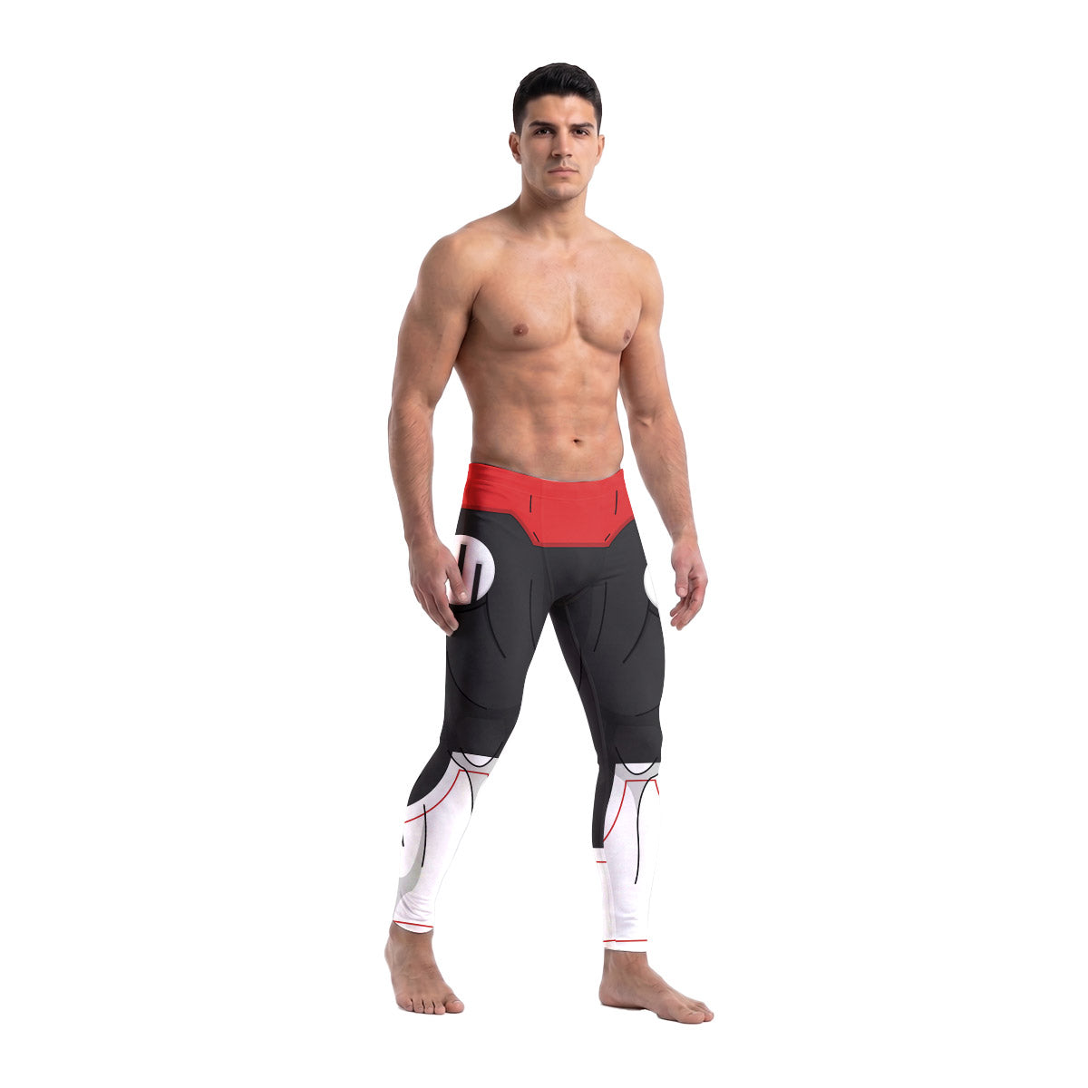  Invincible Black Red Cosplay Men's Compression Leggings
