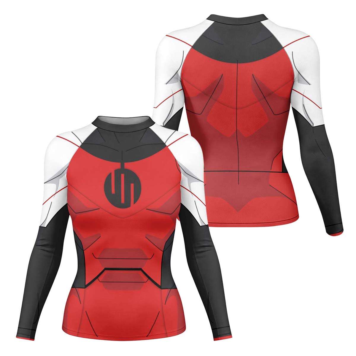 Invincible Black Red Cosplay Rash Guard