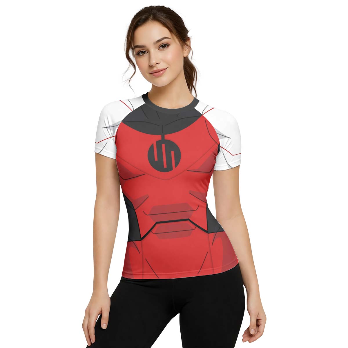 Invincible Black Red Cosplay Rash Guard