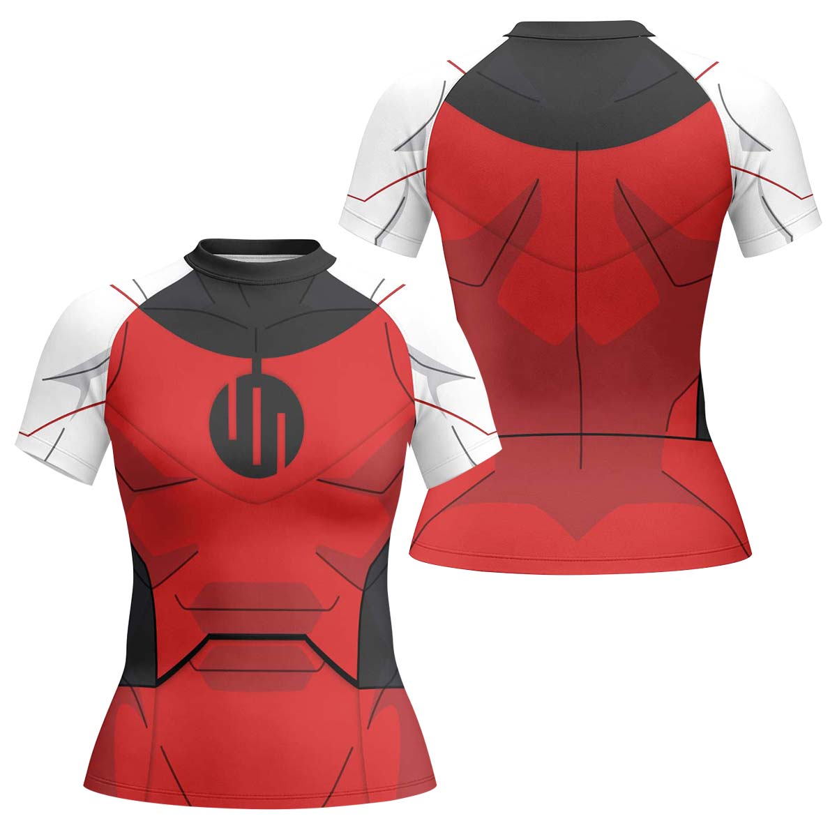 Invincible Black Red Cosplay Rash Guard