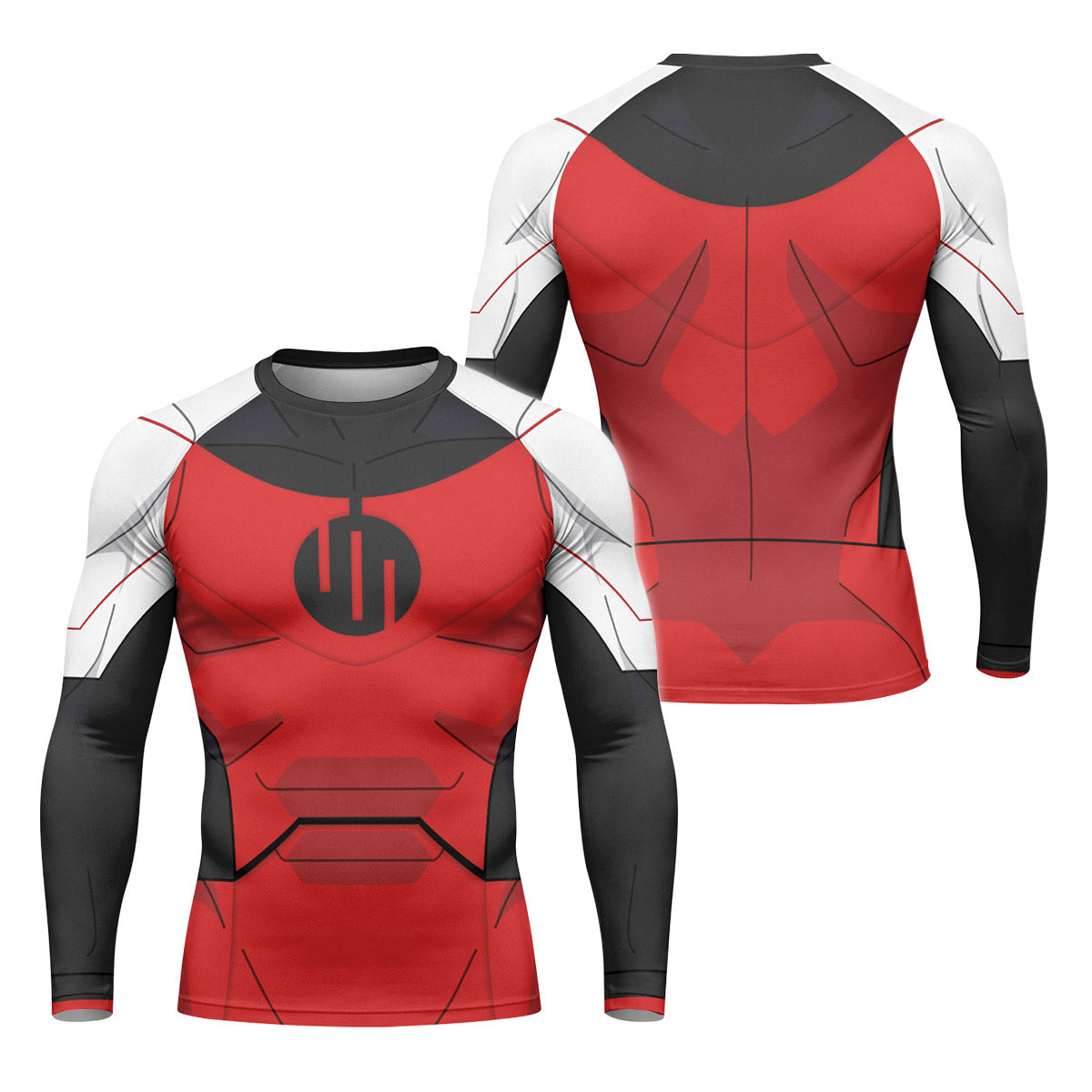 Invincible Black Red Cosplay Rash Guard