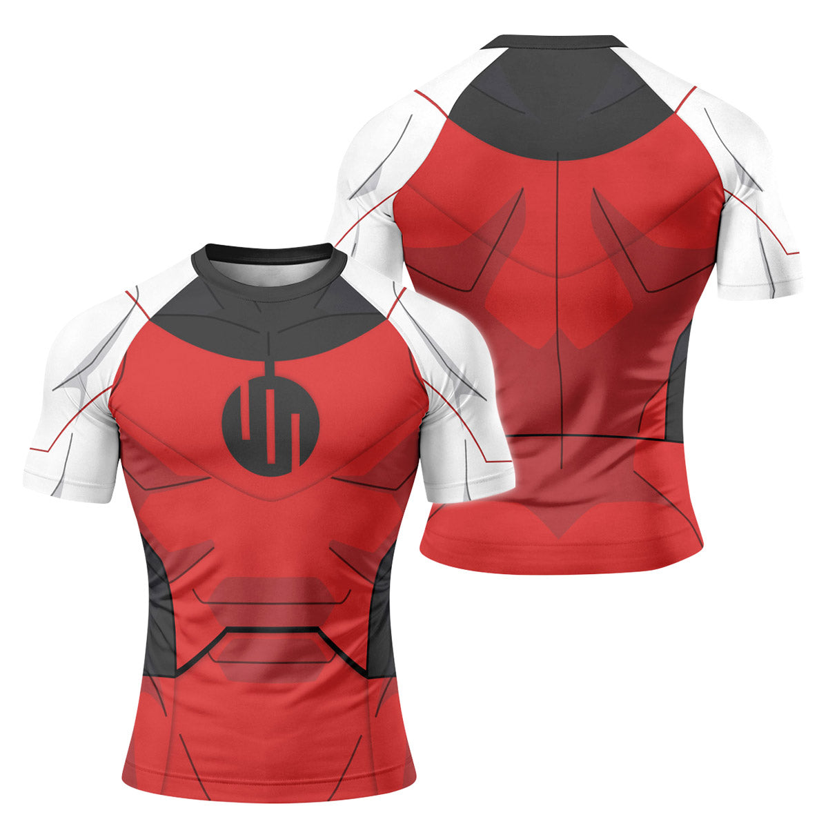 Invincible Black Red Cosplay Rash Guard