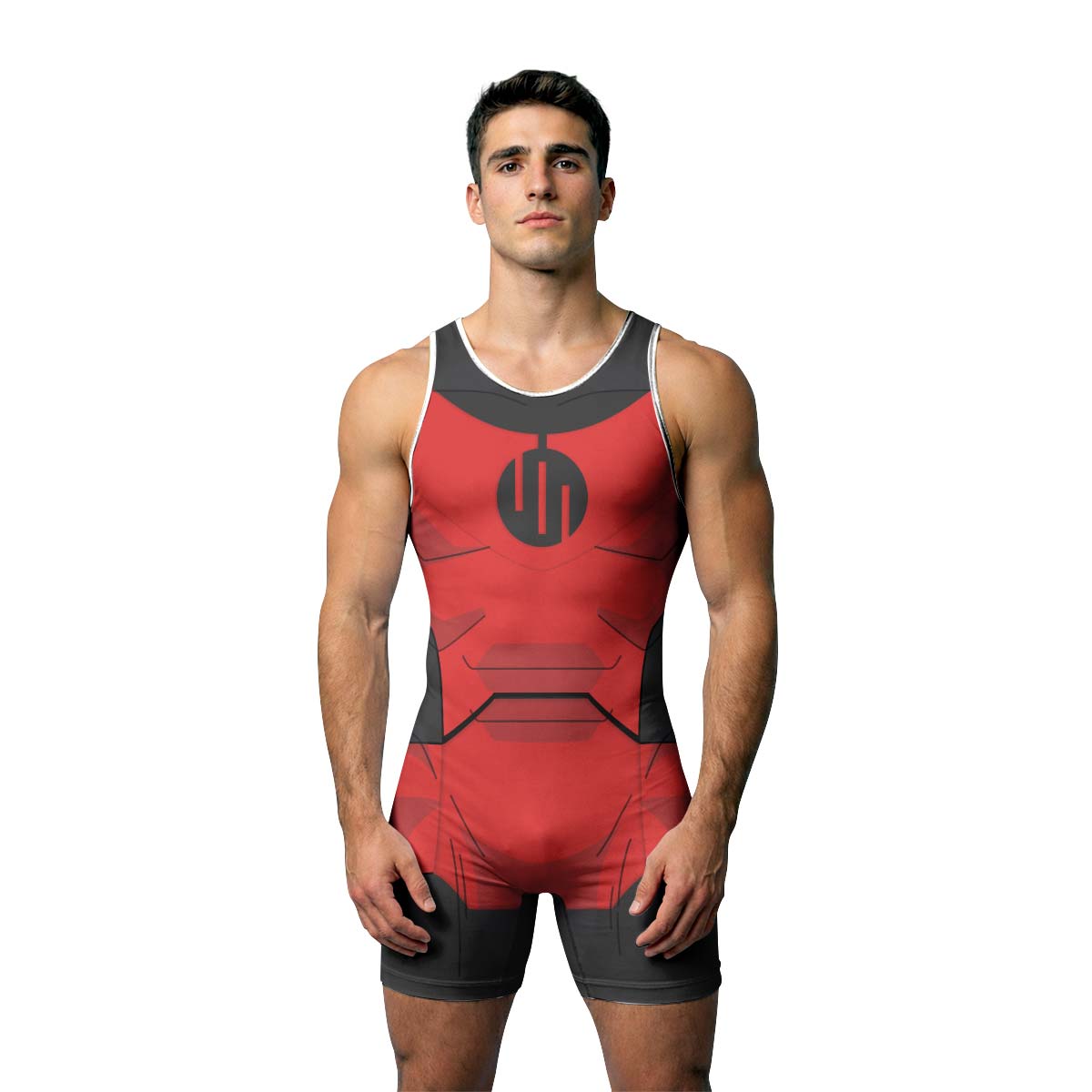 Invincible Black Red Cosplay Wrestling Singlet