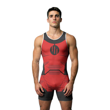 Invincible Black Red Cosplay Wrestling Singlet