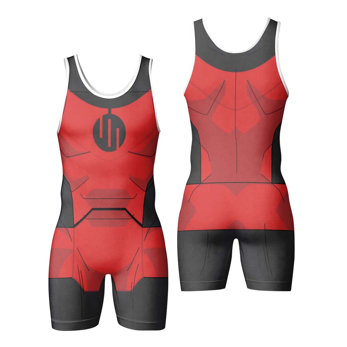 Invincible Black Red Cosplay Wrestling Singlet