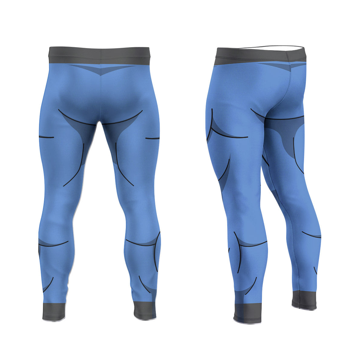  Invincible Blue Men's Compression Leggings