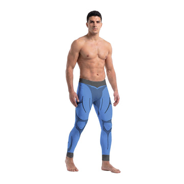  Invincible Blue Men's Compression Leggings
