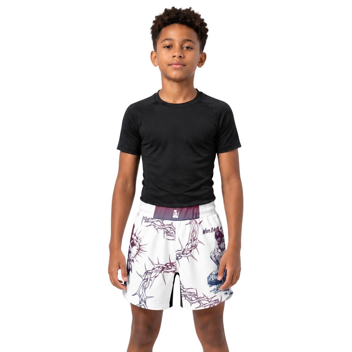 Jesus 1 Corinthians Kids Grappling Shorts