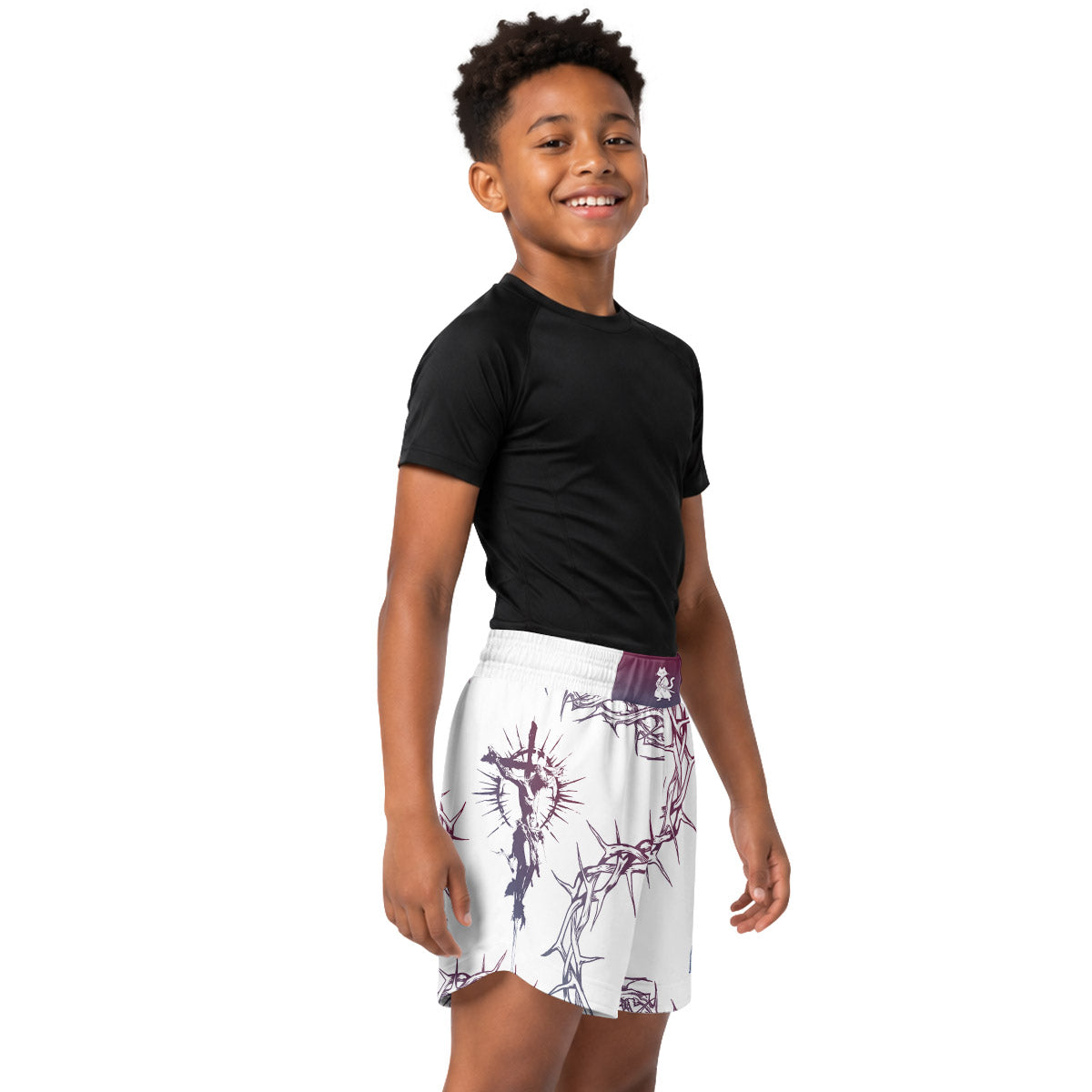 Jesus 1 Corinthians Kids Grappling Shorts