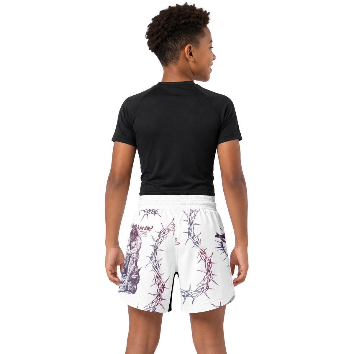 Jesus 1 Corinthians Kids Grappling Shorts