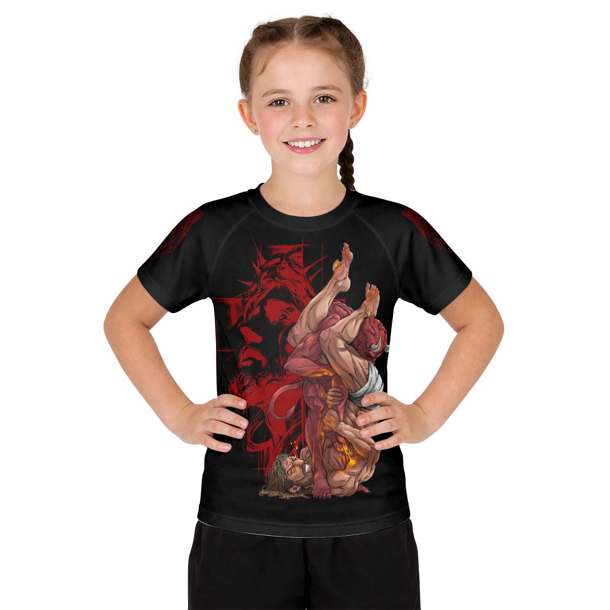  Jesus Holly Submission Kid Rash Guard