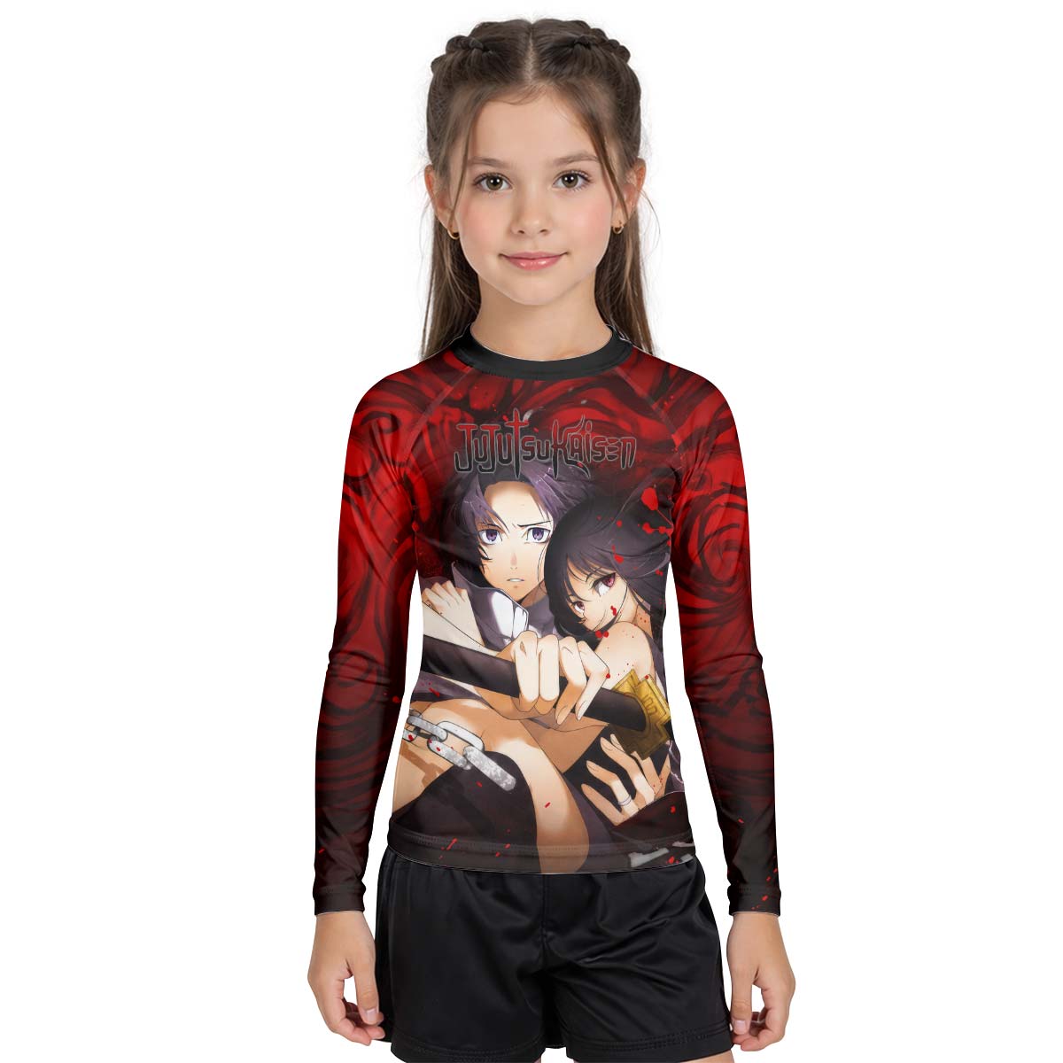 Jujutsu Kaisen Yuta And Rika Kid Rash Guard