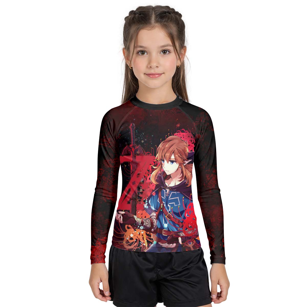 Legend of Zelda Link Master Sword Kid Rash Guard
