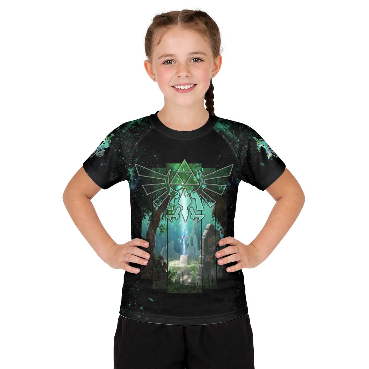  Legend of Zelda Master Swords Kid Rash Guard