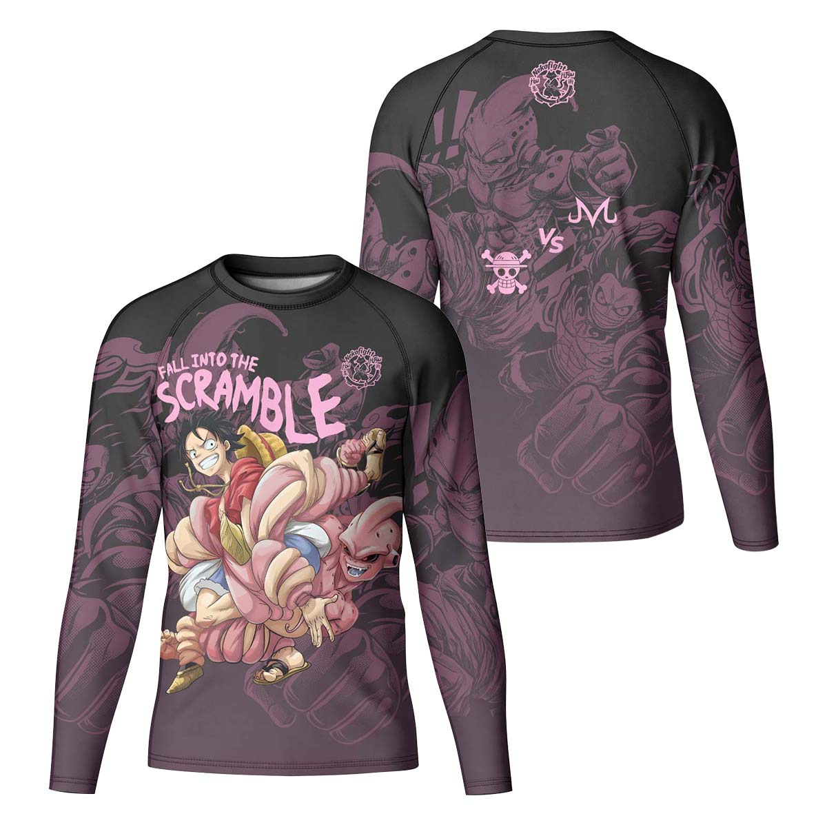 Luffy Versus Kid Buu Kids Rash Guard